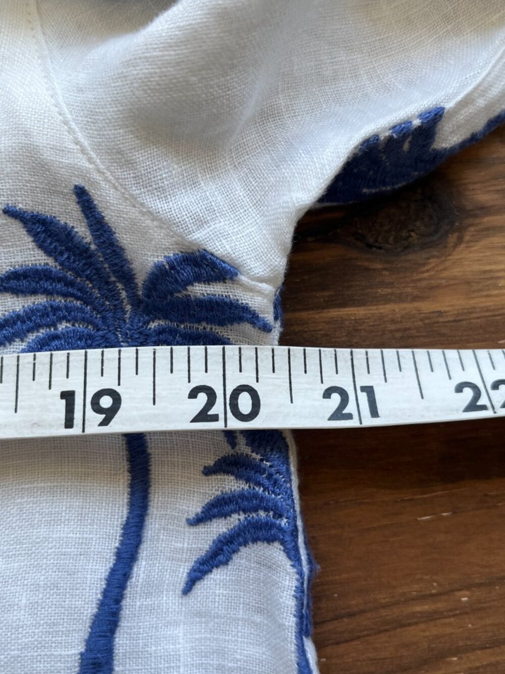 Calypso St Barth Top Size Medium Printed Palm Tree Linen White Tropical Coastal - Picture 8 of 9
